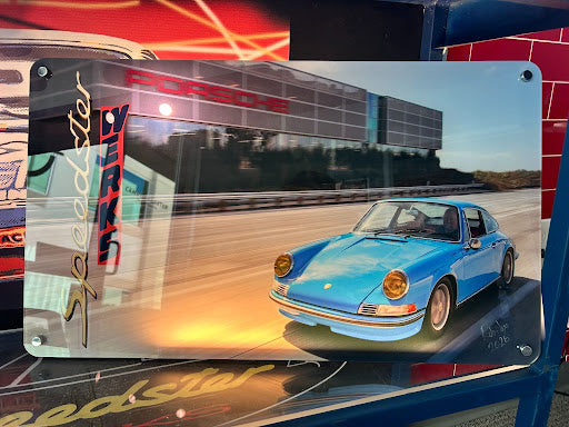 Porsche Mexico Blue Freeway Lit-Acrylic stand off
