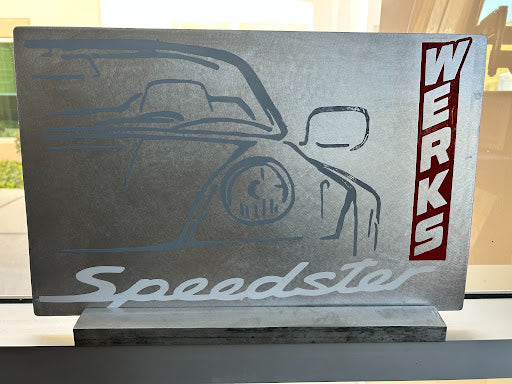 Porsche / Speedster Werks double sided hand painted sign