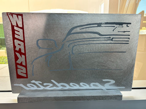 Porsche / Speedster Werks double sided hand painted sign